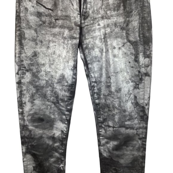 Juicy Couture Women's Skinny‎ Jeans Size 28 Metallic Floral Print Low-Rise - Picture 5 of 11